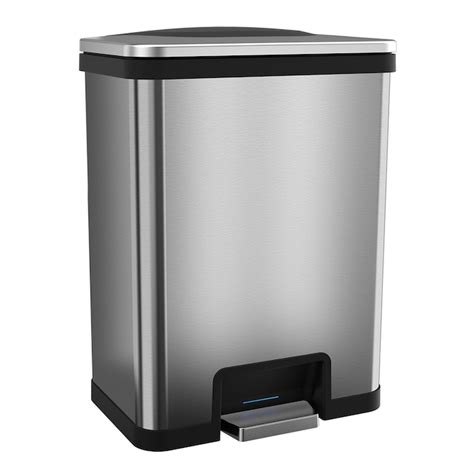 brushed steel garbage box|lowes stainless steel trash can.